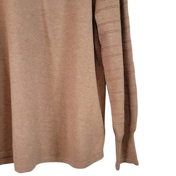 Chico's Women's Cashmere Blend Puffed Tiered Sleeve Detail Camel Sweater Size XL - Picture 12 of 13